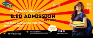 B Ed From Ccsu University Admission Process Syllabus Fee